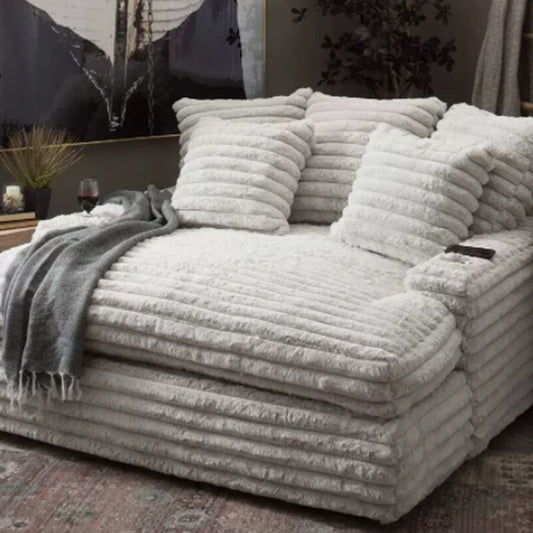 118 Inch Lazy Sofa, Removable and Washable, Light Luxury Sofa, Corduroy