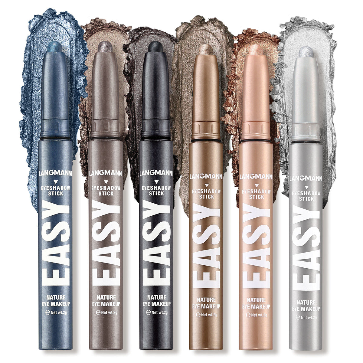 Eyeshadow Pencil 6pcs/Set - Matte & Shimmer, Quick Blend Waterproof Long Lasting