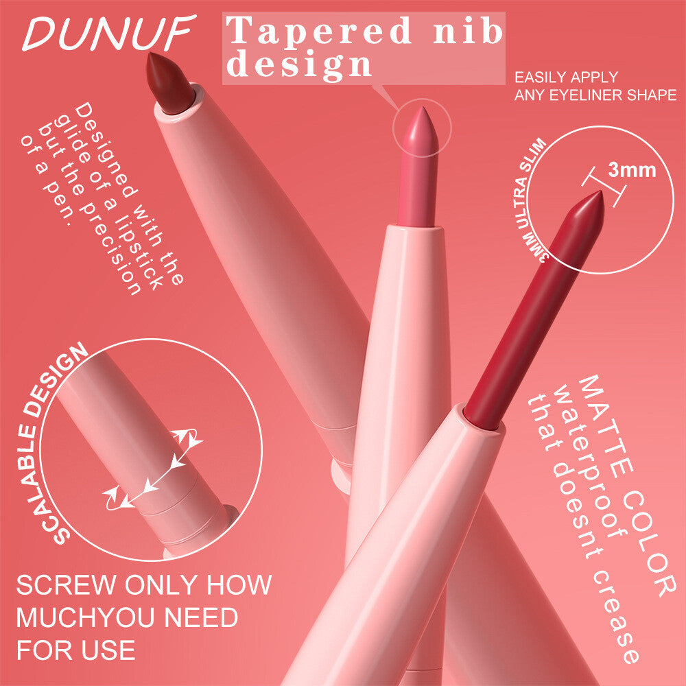 12 Colors Lip Liner Pencils - Velvet Matte Lipstick Beginner Friendly Waterproof