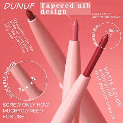 12 Colors Lip Liner Pencils - Velvet Matte Lipstick Beginner Friendly Waterproof