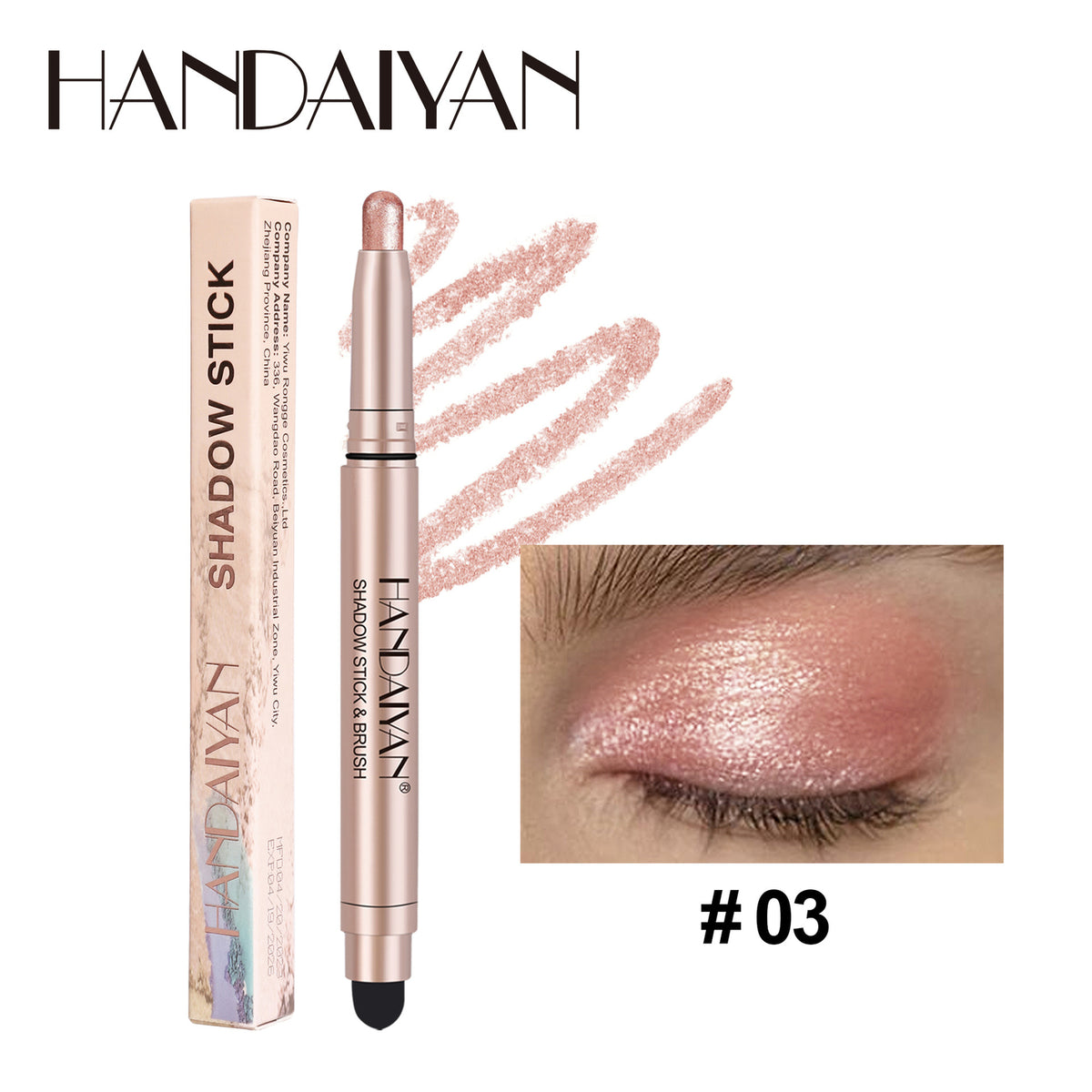 Shimmer Pearl/glitter finish Eye Shadow Liner 1-step application Waterproof
