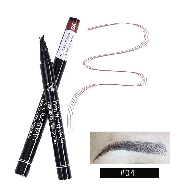 4-Prong Liquid Brow Pen - Ultra-Fine Tip,Eyebrow Liner, Waterproof Long Lasting
