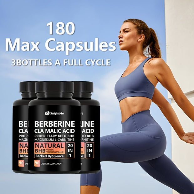 Sinpuyle Berberine 20 in 1 Keto BHB Supplement-1 Bottle 90 Capsules
