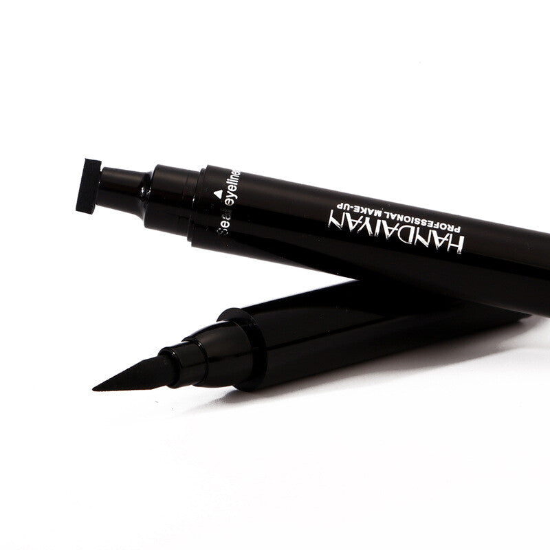 Dual-Ended Stamp Eyeliner Black Waterproof Sweatproof Long Lasting Eye Makeup