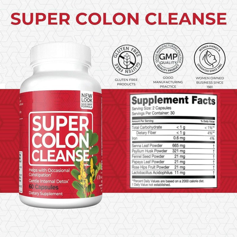 Gentle Colon Cleanse with Psyllium Husk and Probiotics Digestive Health Support