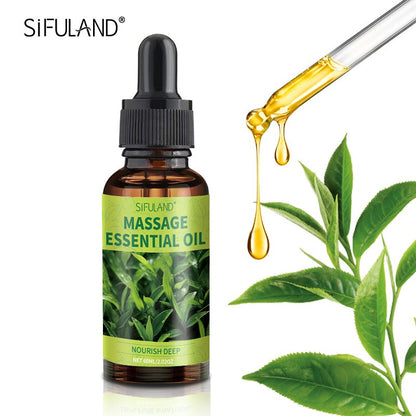 100% Pure Tea Tree Essential Oil for Face Skin & Body Massage, Soothing Relief