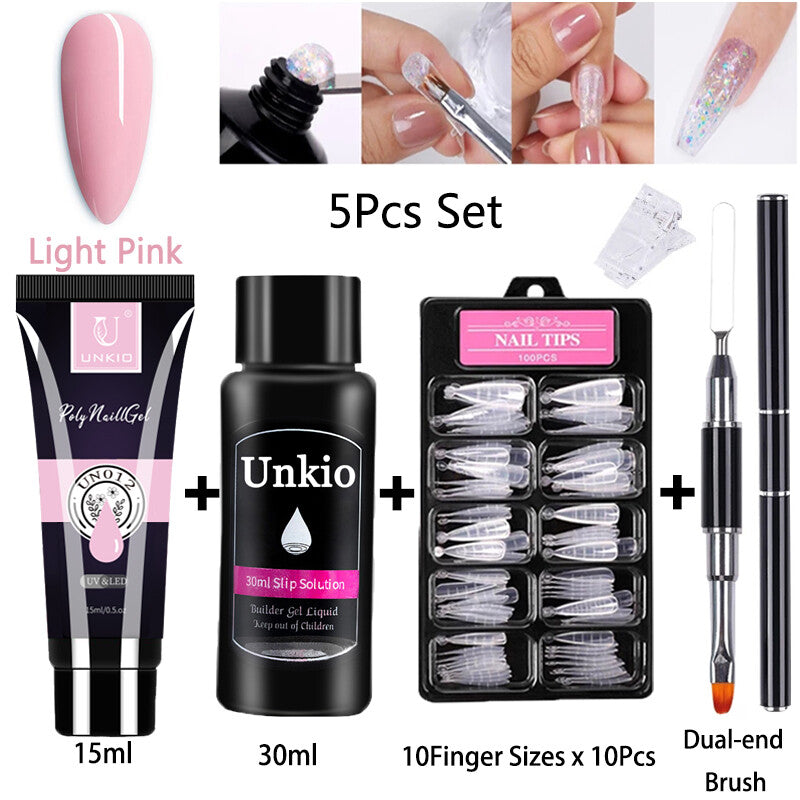 15ml Extension Gel Nail Polish Semi Permanent UV Hard Gel Nails Finger Prolong