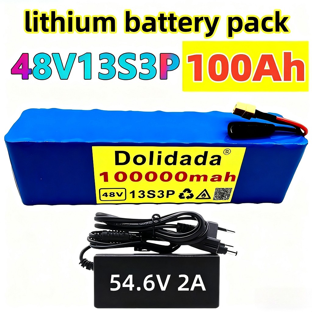 48V 100Ah 13S3P Li-ion Battery Pack for Electric Bicycle High Capacity