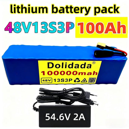 48V 100Ah 13S3P Li-ion Battery Pack for Electric Bicycle High Capacity