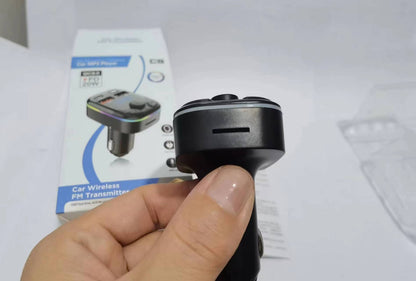 Car Cigarette Lighter Bluetooth Calling FM Radio Transmitter PD Fast Charging