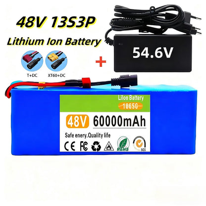 48V 60Ah 13S3P Li-ion Battery with BMS for Electric Bicycle E-Scoote