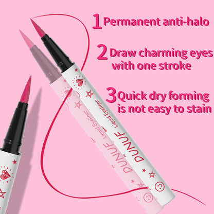 12-Color Liquid Eyeliner - Waterproof, Quick-Dry, Smudge-Proof Makeup for Women