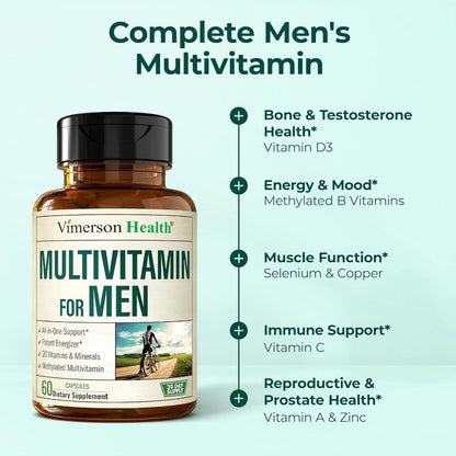 Complete Multivitamin for Men with Essential Vitamins and Minerals Daily Support
