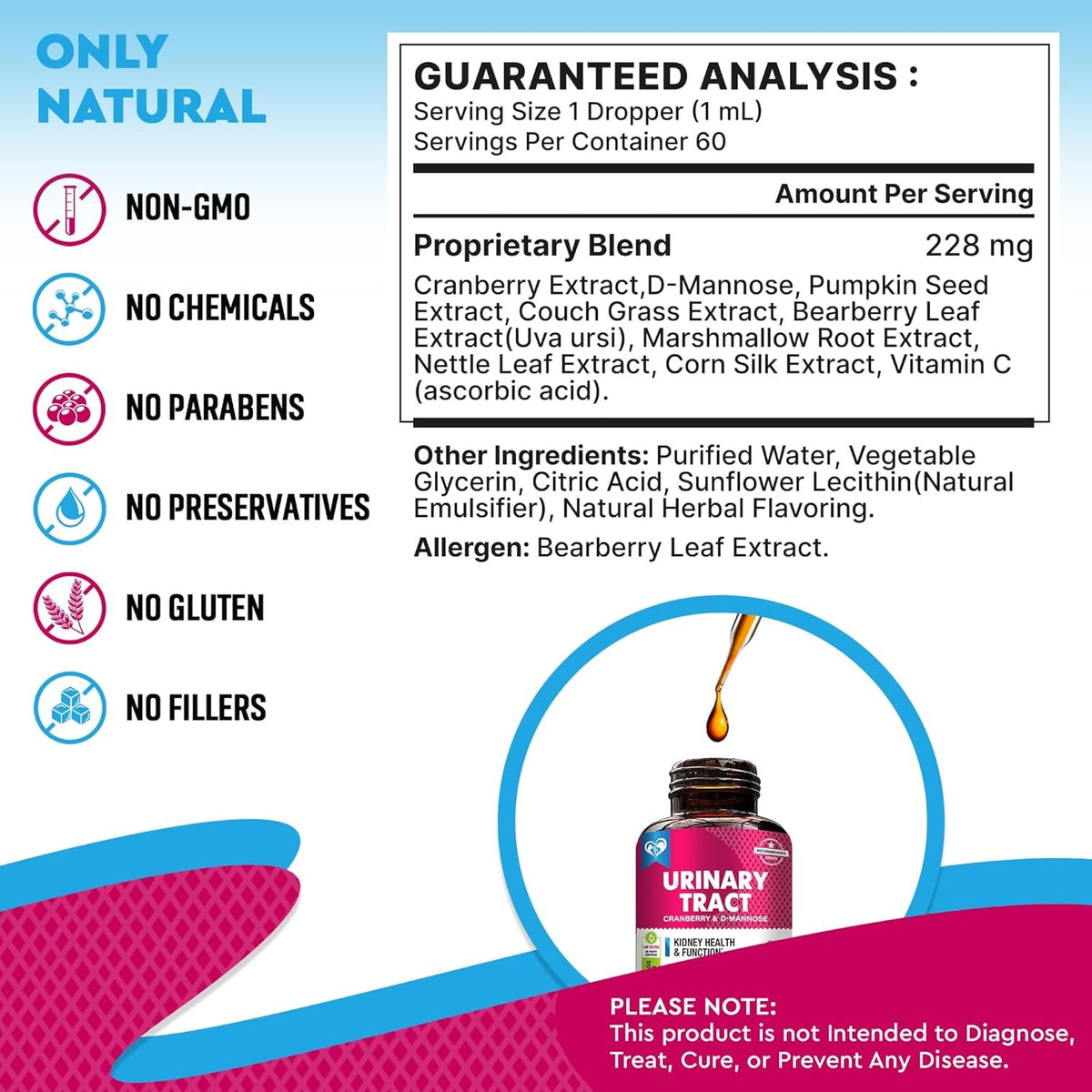 Urinary Tract Support for Cats & Dogs with Cranberry & D-Mannose Drops