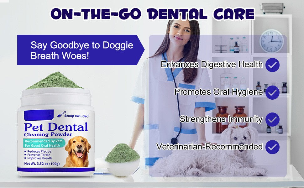 Dog Dental Care Powder Reduces Plaque Tartar and Bad Breath for Oral Health