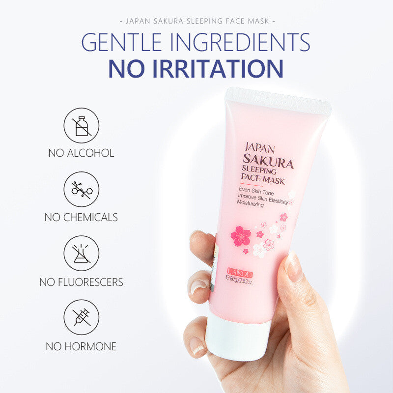 80g Cherry Blossom Water Sleeping Mask Moisturizing Cleansing