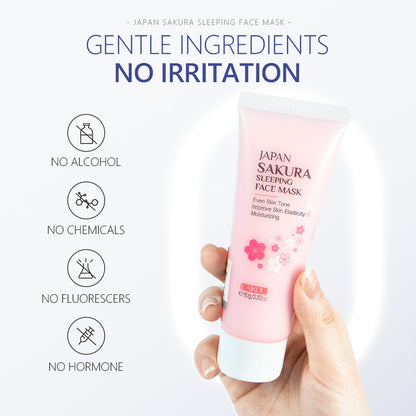 80g Cherry Blossom Water Sleeping Mask Moisturizing Cleansing