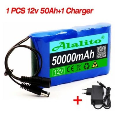 Portable 12V 50Ah Rechargeable Li-ion Battery Pack 12.6V 30Ah for Camping