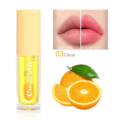 6-Color Fruit Flavored Lip Tint - Color Changing, Sheer Glossy Finish Lip Gloss