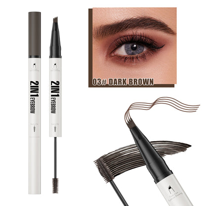 Fork Tip Liquid Eyebrow Liner - Waterproof, Sweatproof, Natural Hair Strokes