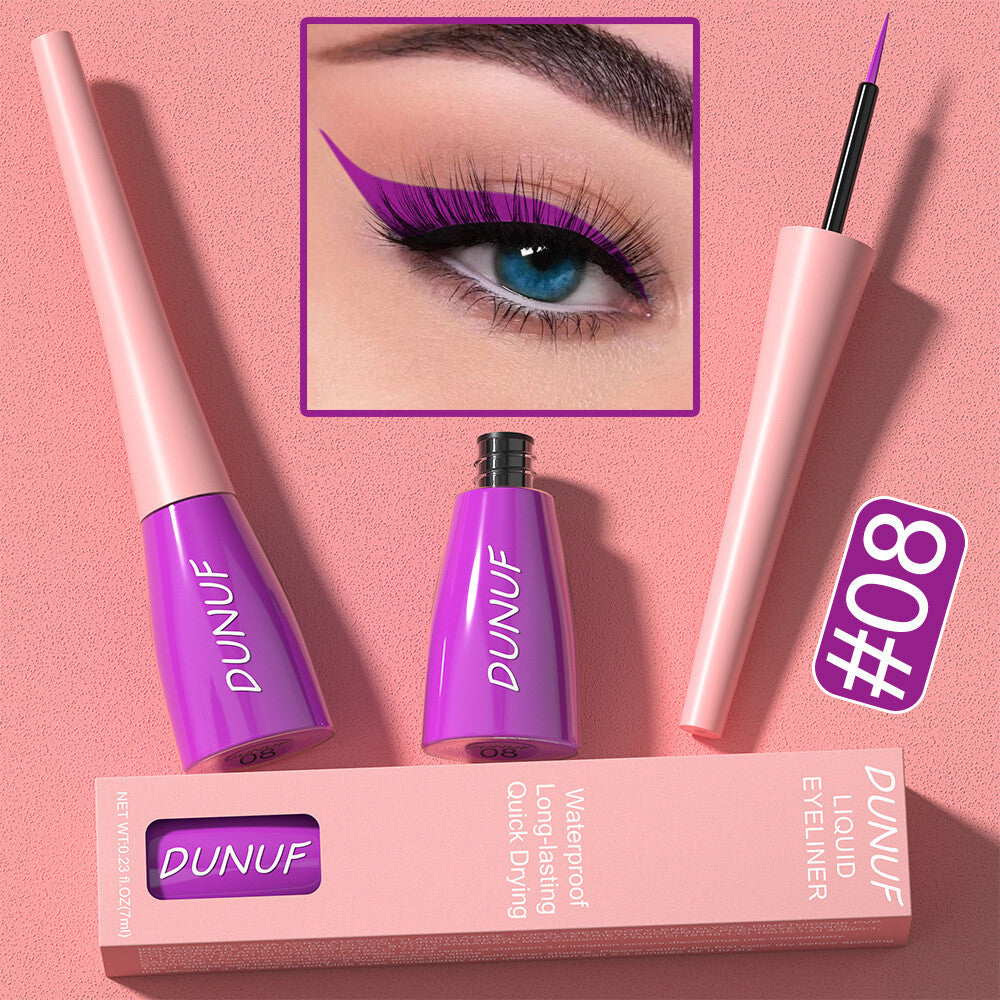 8Color Waterproof Liquid Eyeliner Vibrant Longwear Smudge-Proof Makeup for Women