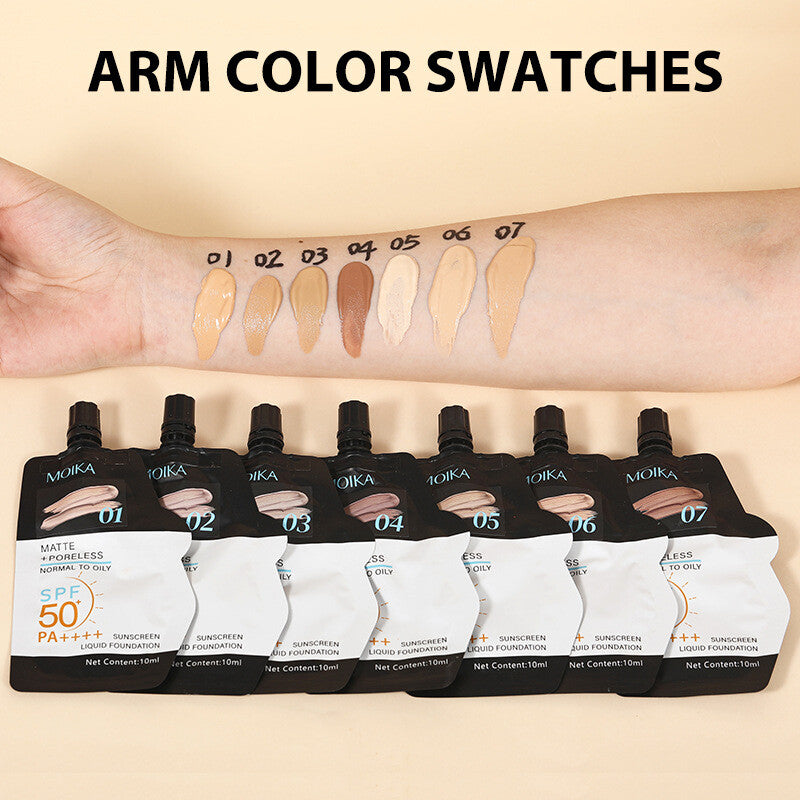 MOIKA 7 Color Perfect UV Sunscreen Skincare Milk Foundation 50+ PA++++ 10ml