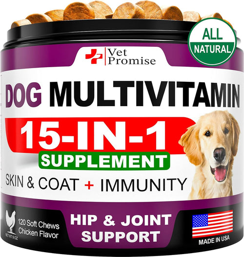 Dog Multivitamin Chews with Glucosamine for Joint, Immunity & Skin Health