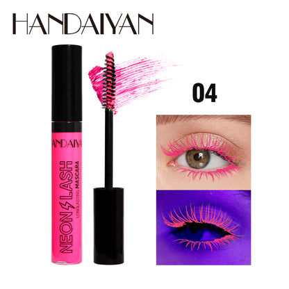 6-Color Fluorescent Mascara - Waterproof, Smudge-Proof, Halloween Eye Makeup