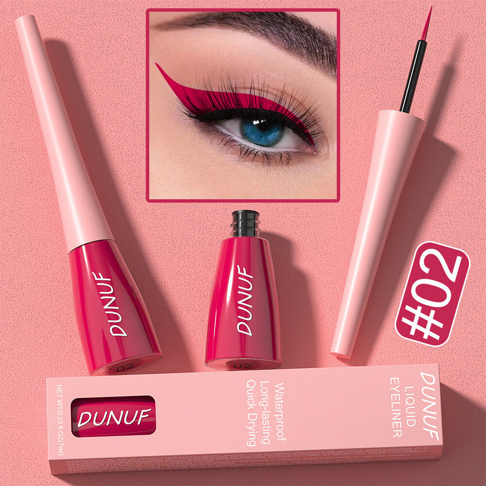 8Color Waterproof Liquid Eyeliner Vibrant Longwear Smudge-Proof Makeup for Women