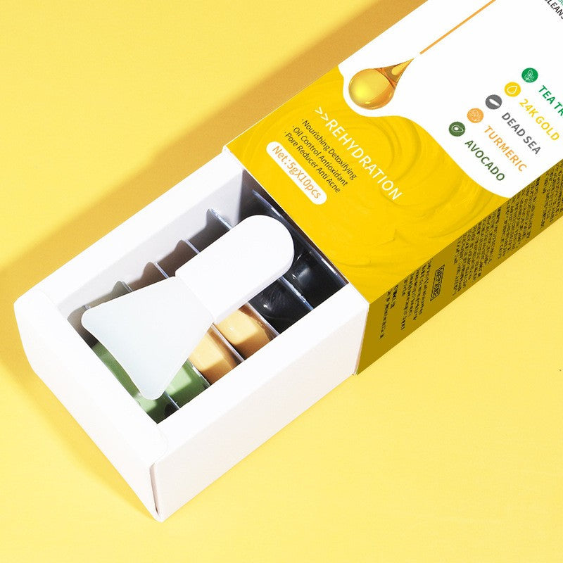 10pcs Gift Box Jelly Green Tea Avocado Clay Mask Hydrate Moisturize Skin Masks