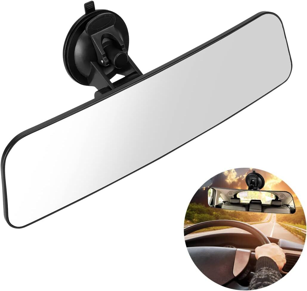 Car Rear View Mirror with Suction Cup 360 Degrees Adjustable Reduce Blind Spots