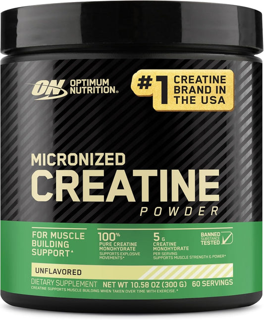 Optimum Nutrition Micronized Creatine Monohydrate Powder, Unflavored, 300g