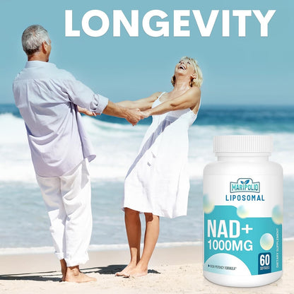 Liposomal NAD+ Supplement 1000mg for Energy, Brain Function & DNA Support