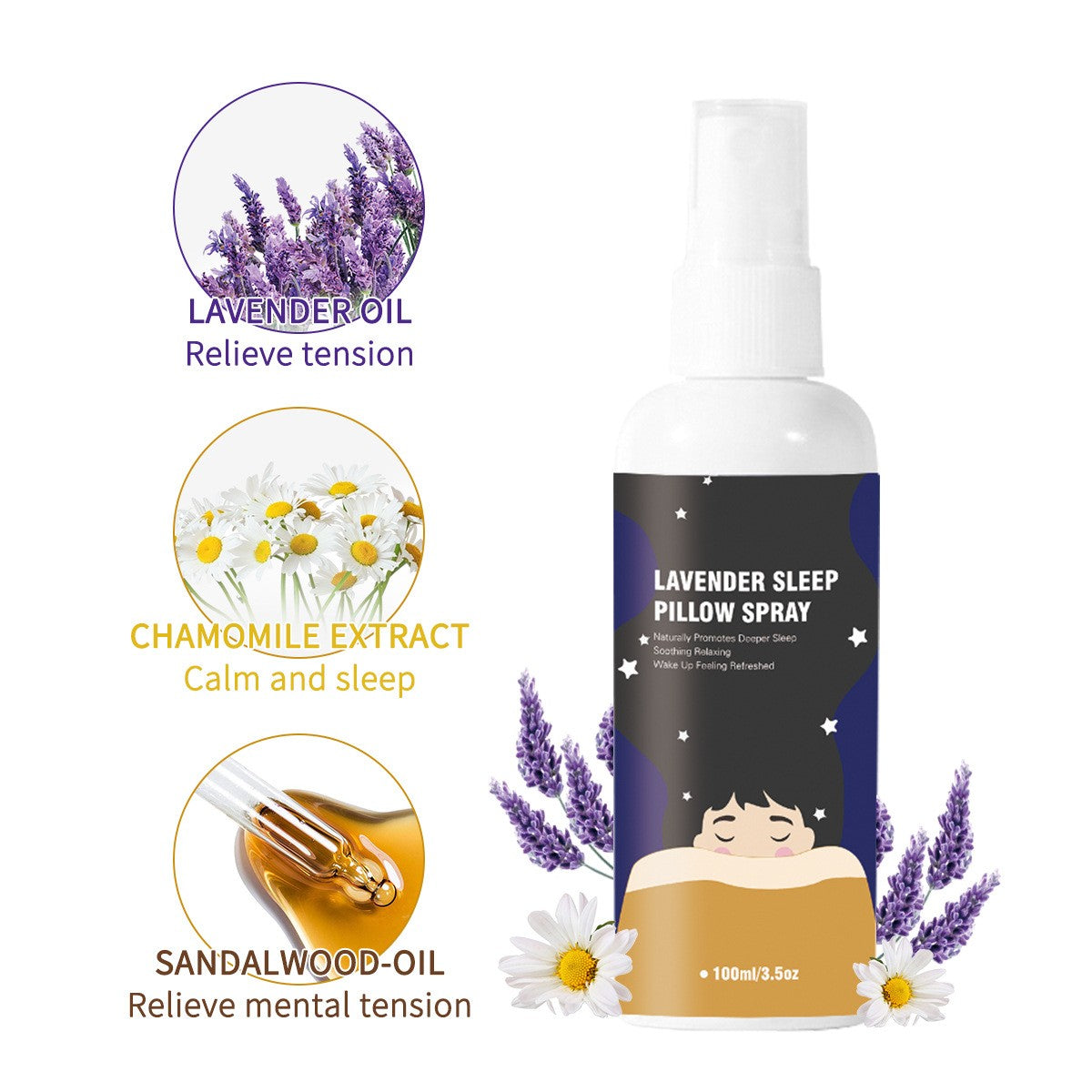 100ml Lavender Sleep Spray - Pillow Mist, Deep Relaxation, Better Sleep