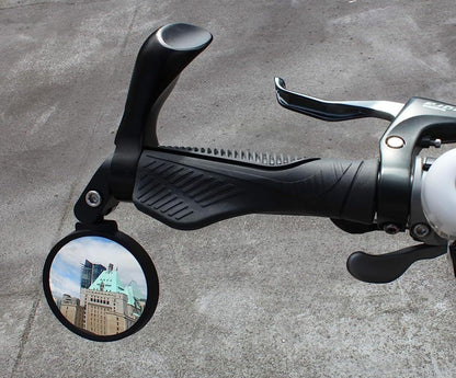 Hafny Bar End Bike Mirror, Stainless Steel Lens (Black 62 Diameter * 2PCS)