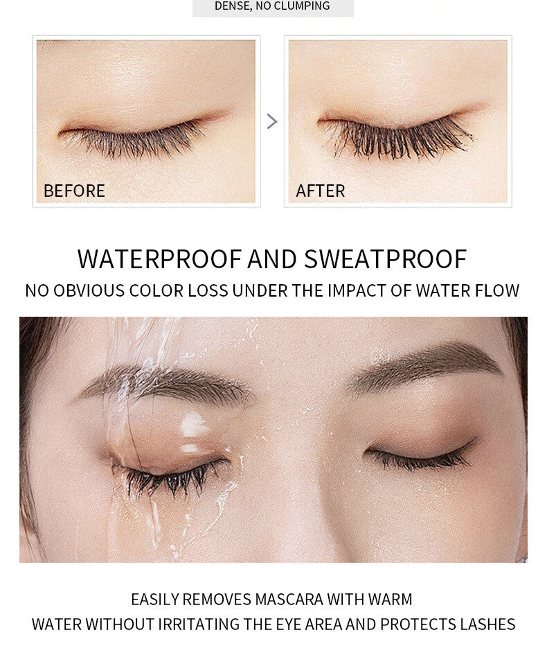 2-in-1 Double-Ended Mascara - Volumizing Base + Color Top Coat, Smudge-Proof