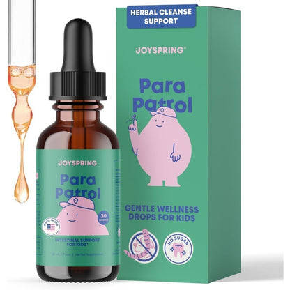 Kids Herbal Digestive Drops with Black Walnut Extract, Alcohol-Free & Raspberry