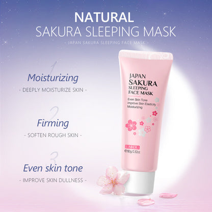 80g Cherry Blossom Water Sleeping Mask Moisturizing Cleansing