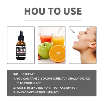 Secret Happy Drops,Pleasure Peak-Oral Drops,Enhancing Sensitivity For Women 🔥