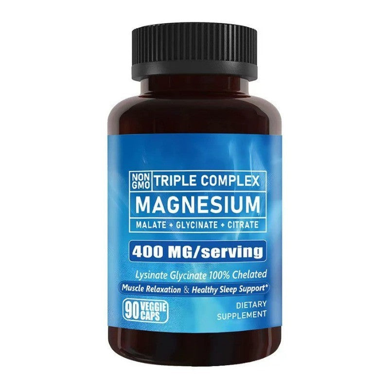 Triple Magnesium Malate Citrate High Absorption for Sleep and Energy 90 Capsules