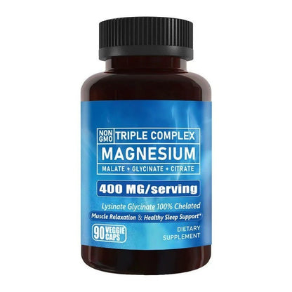 Triple Magnesium Malate Citrate High Absorption for Sleep and Energy 90 Capsules
