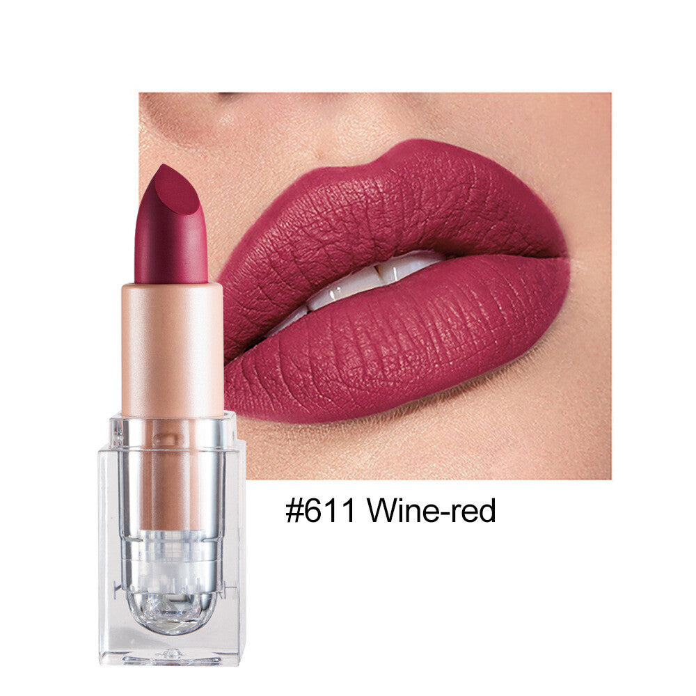 12color Matte Lipstick Crystal Square Nude Red Lip Gloss Makeup for Women Velvet