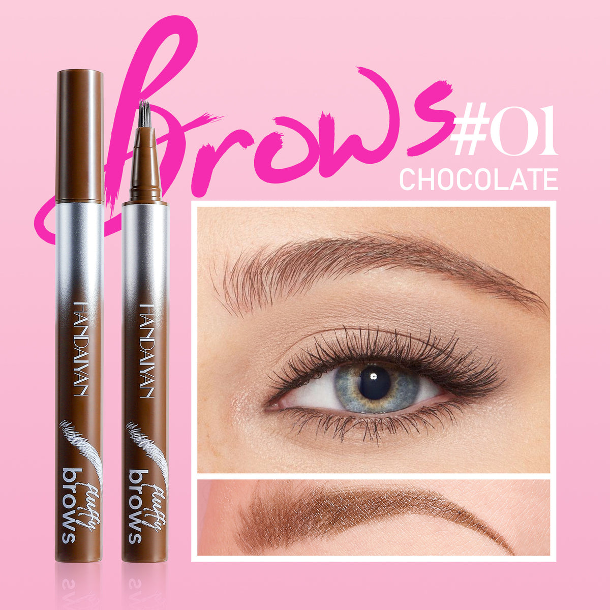 Makeup for Women Eyebrow Liner 5-Color Waterproof Liquid Brow Pen Smudge-Proof