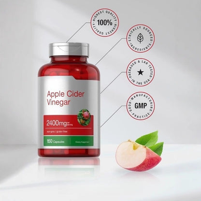 Apple Cider Vinegar Capsules with The Mother for Weight Loss Detox 150 Caps