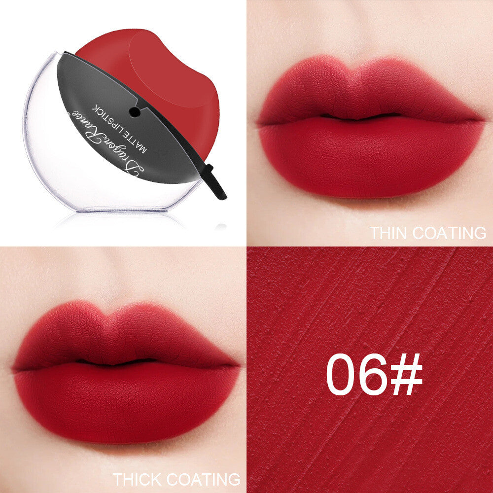 Lip-Shaped Matte Velvet Lipstick - Long Lasting Red (Easy Apply) Waterproof
