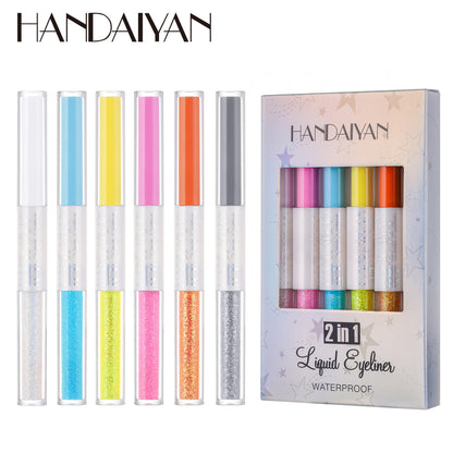 6pcs/gift set Dual-Ended Eyeliner Liqud Pen Sleeping Silkworm Pen Shimmer
