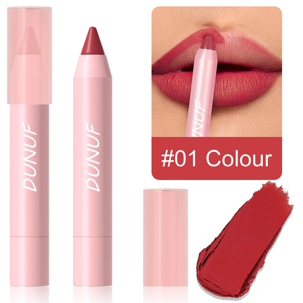 18-Color Matte Lip Pencil Gloss - Waterproof Long Lasting Smudge Proof Non-Stick