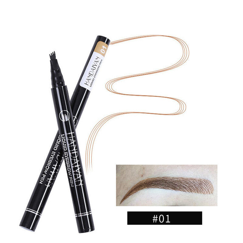 4-Prong Liquid Brow Pen - Ultra-Fine Tip,Eyebrow Liner, Waterproof Long Lasting