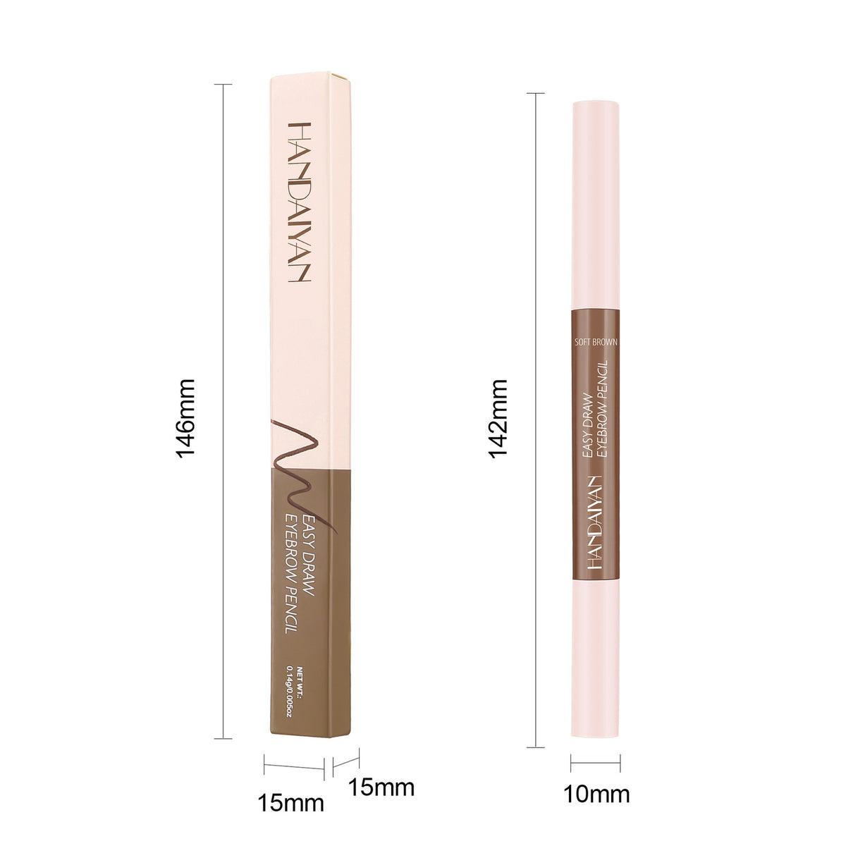 Dual-Ended Eyebrow Liner · Waterproof & Long-Lasting Built-in Spoolie Brush