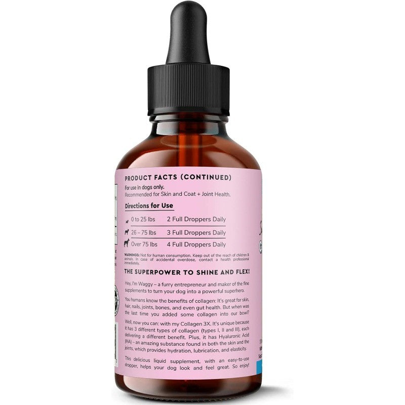 Liquid Collagen for Dogs with Hyaluronic Acid for Skin, Coat & Joint Health